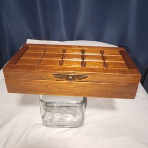 Vintage Solid Wood Jewlery Trinket Box